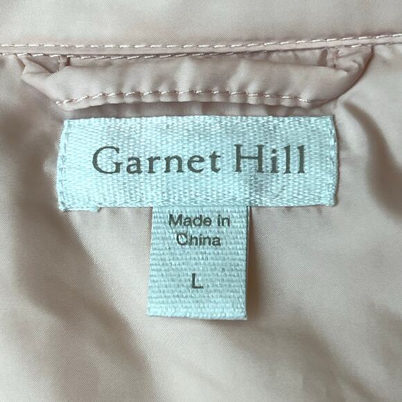 Garnet Hill Cropped Packable Down Jacket Lightweight Puffer Coat Pink Size Large - Picture 4 of 9